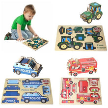 Charger l'image dans la galerie, CHILDREN MINI LEARNING WOODEN PUZZLES JIGSAW EDUCATIONAL TOY VEHICLES