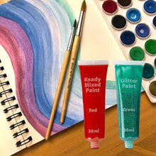 Load image into Gallery viewer, Neon Glitter Pearl Ready Mixed Paint Art Craft School 18 Multi Colour 36ml Paint