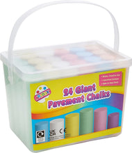 Charger l'image dans la galerie, 24 Giant Pavement Street Art Chalks Large Colour Sticks Craft School Play 5359
