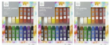 Load image into Gallery viewer, Watercolour Oil Acrylic Artist Paint School Set Art Hub 15 Vibrant Colours