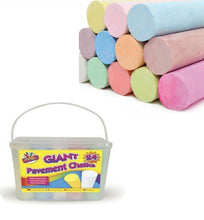 Charger l'image dans la galerie, 24 Giant Pavement Street Art Chalks Large Colour Sticks Craft School Play 5359