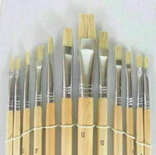 Charger l'image dans la galerie, ARTIST PAINT BRUSH SETS Small/Large Wooden Acrylic/Oil/Watercolour Thin Thick 12