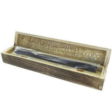 Charger l'image dans la galerie, Wooden Incense Stick Holder Burner Joss Incense Box Ash Catcher 10 FREE STICKS!