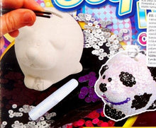 Load image into Gallery viewer, Piggy Bank Money Savings Box Coin Bank Create Decorate Your Own Sequin Owl Dog