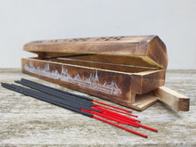 Charger l'image dans la galerie, Wooden Incense Stick Holder Burner Joss Incense Box Ash Catcher 10 FREE STICKS!