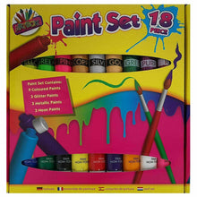Charger l'image dans la galerie, 18 Piece Paint Set Childrens Paint Set Non Toxic Kids Craft Paints 36ml tubes