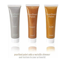 Load image into Gallery viewer, Neon Glitter Pearl Ready Mixed Paint Art Craft School 18 Multi Colour 36ml Paint