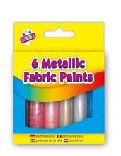 Charger l'image dans la galerie, 6 x Fabric Paint Pens Metallic Kids Childrens Clothes Metallic Paints