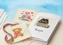 Charger l'image dans la galerie, Make Your Own Cards Craft Kit Cross Stitch Teddy Cat Bird Greetings Card Gift