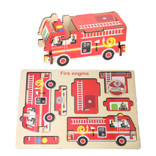Charger l'image dans la galerie, CHILDREN MINI LEARNING WOODEN PUZZLES JIGSAW EDUCATIONAL TOY VEHICLES