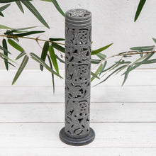 Ladda upp bild till gallerivisning, Incense Joss Stick Holder Hand carved Soapstone Elephant Tower Ornament Gift
