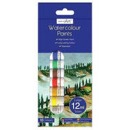 Watercolour Paint 12ml Large Tubes Art Craft 12 Colours Artist Painting Tray Set