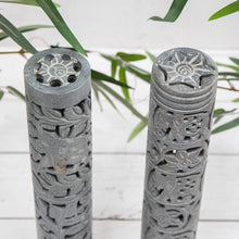 Ladda upp bild till gallerivisning, Incense Joss Stick Holder Hand carved Soapstone Elephant Tower Ornament Gift
