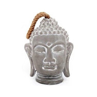 Buddha Head Door Stop Grey Cement Heavy Decorative Door Stopper 18cm High