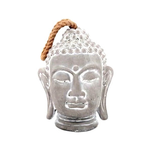 Buddha Head Door Stop Grey Cement Heavy Decorative Door Stopper 18cm High