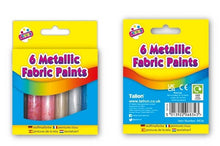 Cargar imagen en el visor de la galería, 6 x Fabric Paint Pens Metallic Kids Childrens Clothes Metallic Paints
