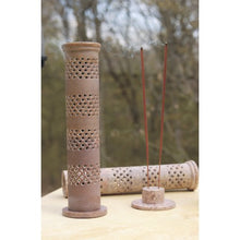 Ladda upp bild till gallerivisning, Incense Joss Stick Holder Hand carved Soapstone Tower Ornament Gift India
