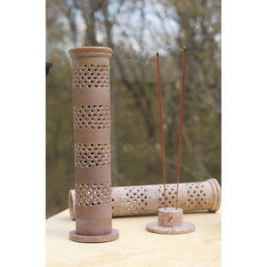 Incense Joss Stick Holder Hand carved Soapstone Tower Ornament Gift India