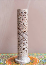 Ladda upp bild till gallerivisning, Incense Joss Stick Holder Hand carved Soapstone Leaf Tower Ornament Gift Namaste
