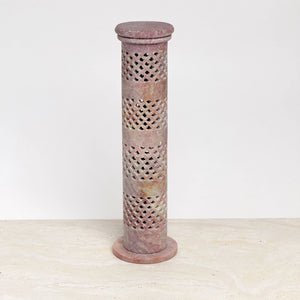 Incense Joss Stick Holder Hand carved Soapstone Tower Ornament Gift India