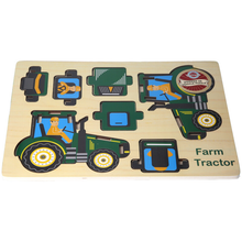 Lade das Bild in den Galerie-Viewer, CHILDREN MINI LEARNING WOODEN PUZZLES JIGSAW EDUCATIONAL TOY VEHICLES
