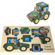 Lade das Bild in den Galerie-Viewer, CHILDREN MINI LEARNING WOODEN PUZZLES JIGSAW EDUCATIONAL TOY VEHICLES
