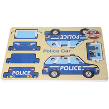 Lade das Bild in den Galerie-Viewer, CHILDREN MINI LEARNING WOODEN PUZZLES JIGSAW EDUCATIONAL TOY VEHICLES
