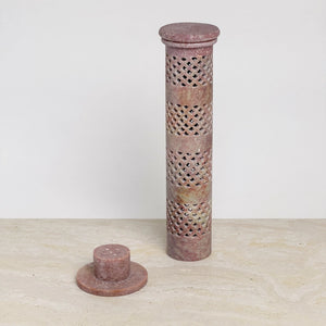 Incense Joss Stick Holder Hand carved Soapstone Tower Ornament Gift India